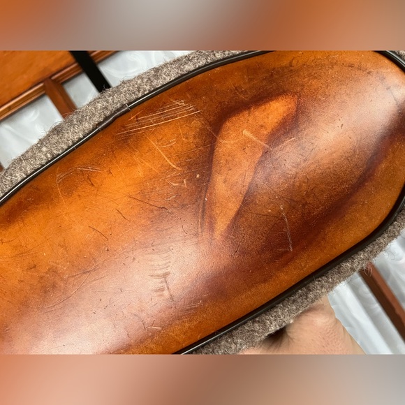 Karlén Swiss Vintage Army Wool Blanket Large Bag Purse Tote Leather Straps - Picture 5 of 14